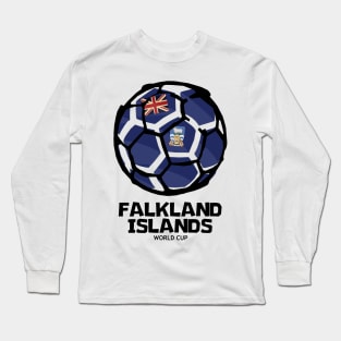 Falkland Islands Football Country Flag Long Sleeve T-Shirt